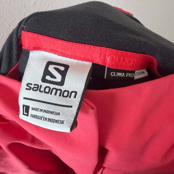 Salomon Clima Pro Storm Softshell Ski SnowBoard Snow Pants Womens LG Salmon Pink - Picture 4 of 8